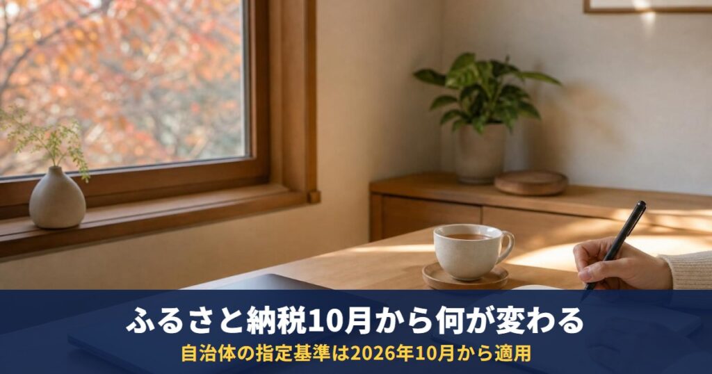 ふるさと納税は2026年10月から何が変わる?控除は変わらない・9月中にやること