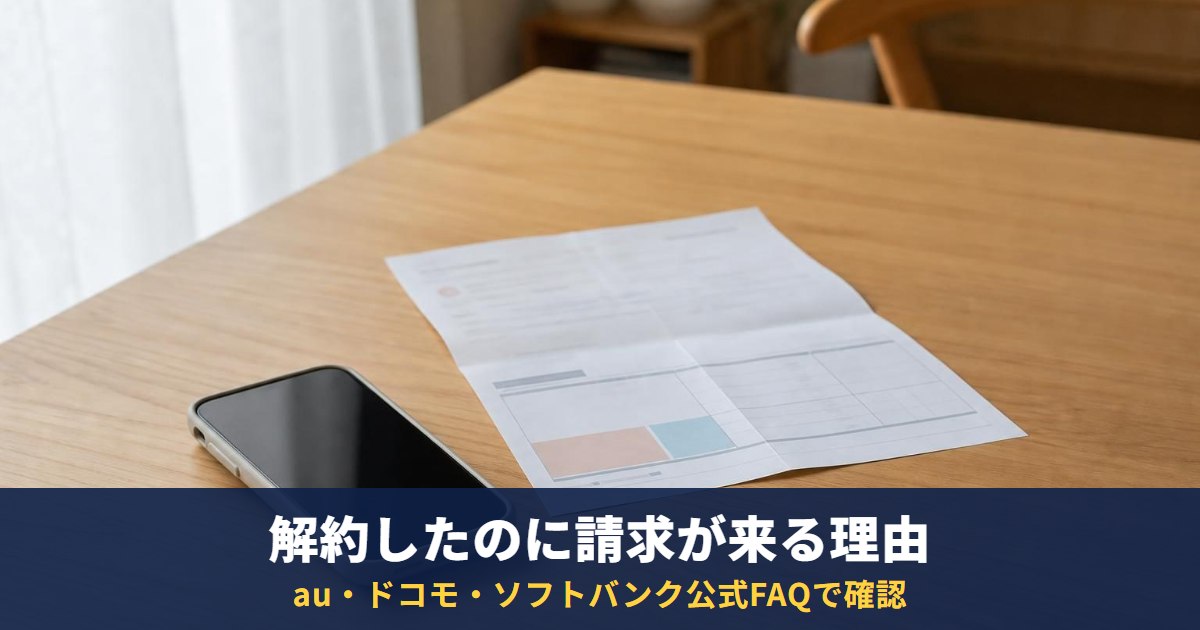 解約したのに請求が来る|au・ドコモ・ソフトバンクで多い理由と確認方法、サブスクのトラブル