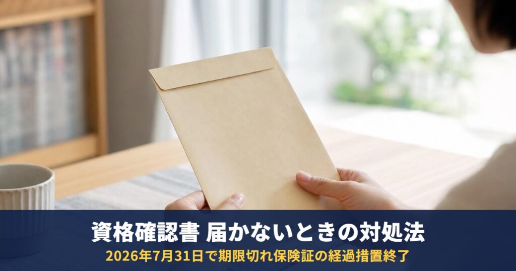 資格確認書が届かない・期限切れの保険証は使える?2026年8月からの受診と10割負担になったとき