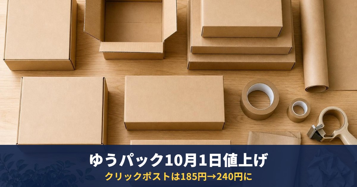 ゆうパック・ゆうパケット・クリックポスト10月値上げ|新料金といくら上がる?