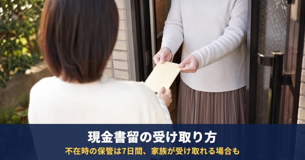 現金書留の受け取り方|不在のとき・本人以外・家族が受け取る場合と必要なもの、保管期間