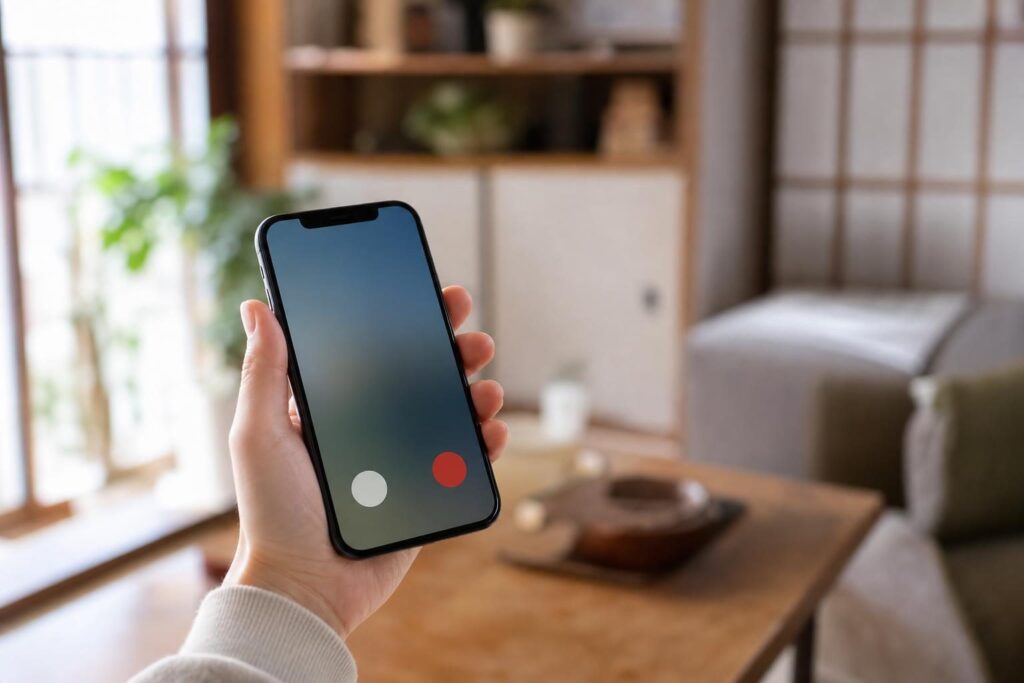 スマートフォンに着信がある様子