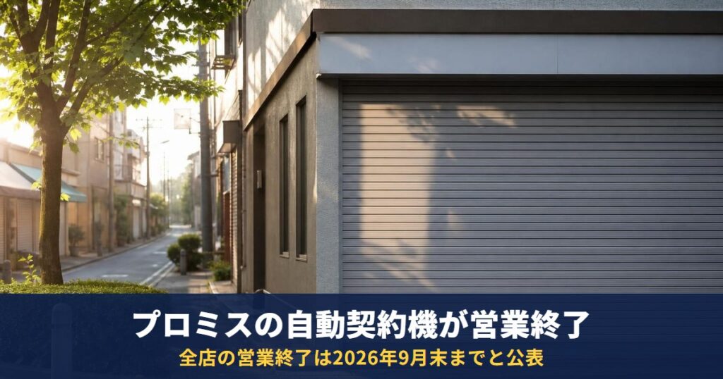 プロミスの自動契約機は2026年9月末までに全店終了|返済・借入・カード・解約はどこで?