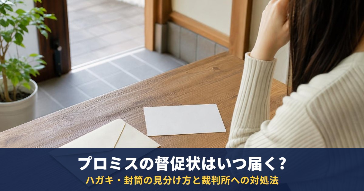 プロミスの督促状はいつ届く?ハガキ・封筒の見分け方と裁判所から届いたときの対処