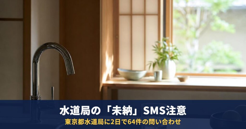 水道局から「未納・停止」SMSが来たら|詐欺の見分け方とカード番号を入れてしまったときの対処