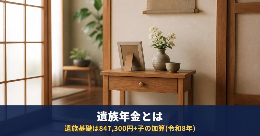 遺族年金とは|遺族基礎は847,300円+子の加算、遺族厚生は報酬比例の4分の3。条件と対象者