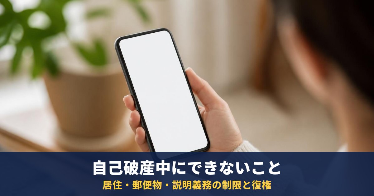 自己破産の手続中にできないこと|居住・郵便物・説明義務の制限と、復権(破産法)