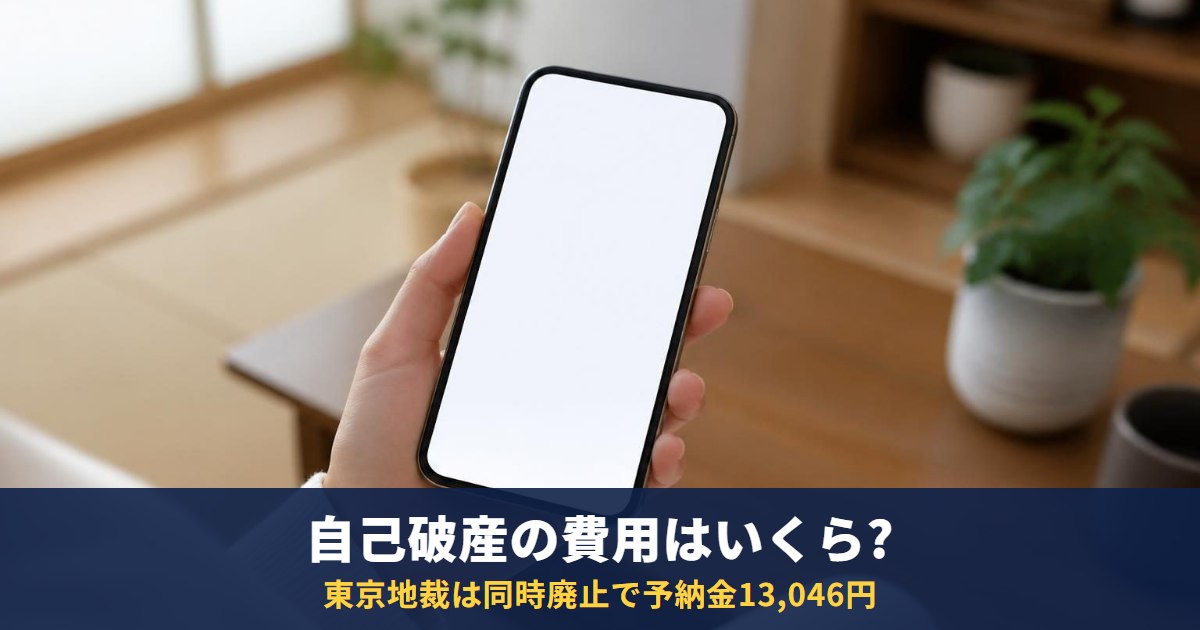 自己破産の費用はいくら?東京地裁は同時廃止で予納金13,046円・管財事件は20万円〜