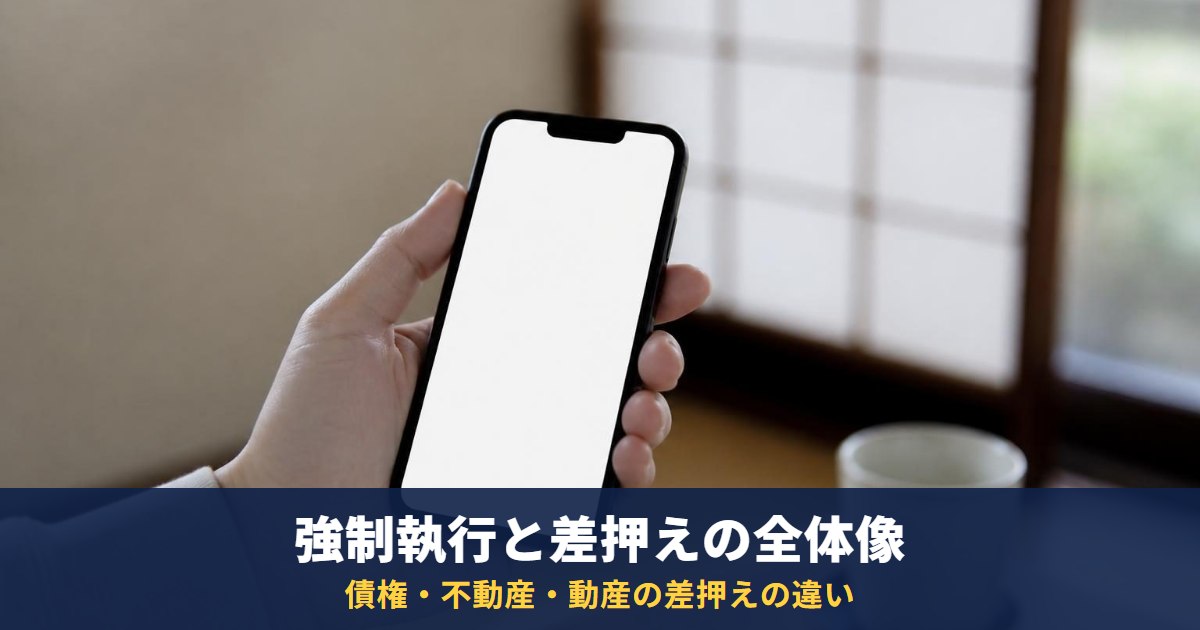 強制執行とは|債権・不動産・動産の差押えの違いと流れ(民事執行法)