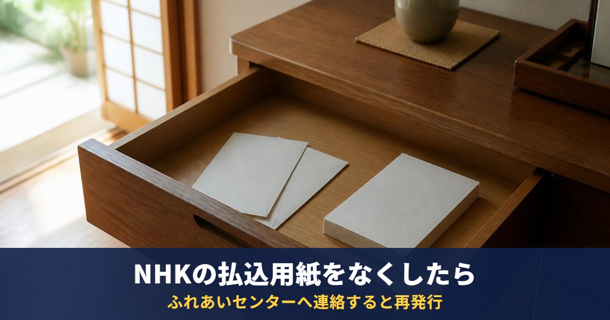 NHKの払込用紙をなくした・期限切れのとき|再発行の連絡先と、コンビニ・スマホで払える条件