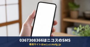 0367308366は三菱UFJニコスの不正利用確認SMS|専用サイトと手続き