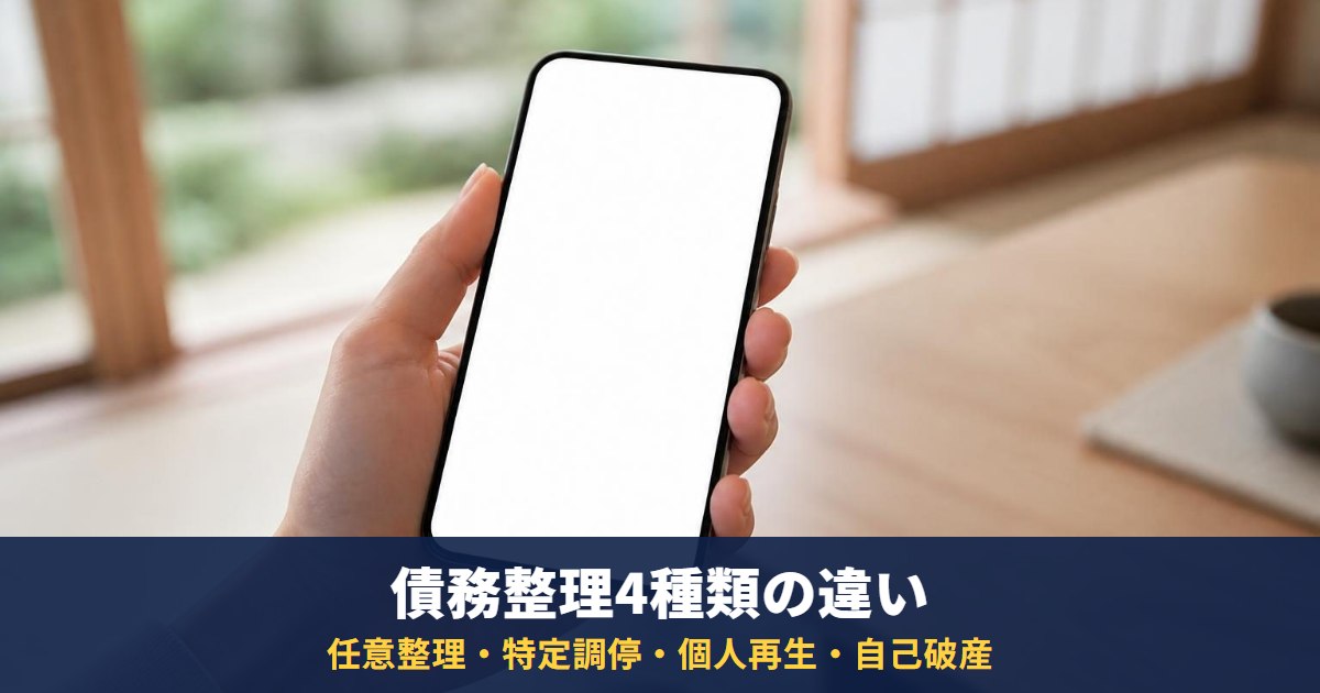 債務整理4種類の違い|任意整理・特定調停・個人再生・自己破産の比較表(法テラス・裁判所)