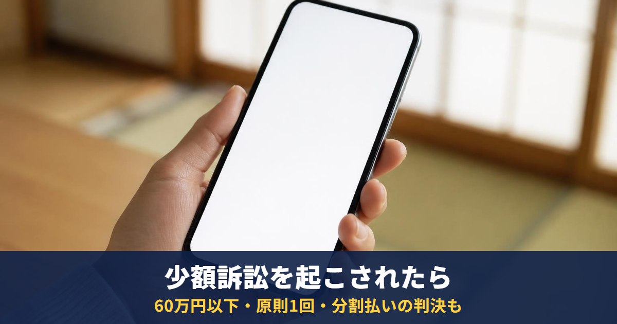 少額訴訟の訴状が届いたら|60万円以下・原則1回で判決・被告は分割払いを求められる