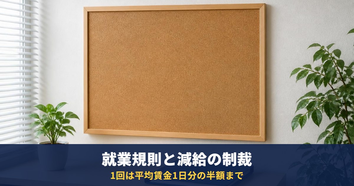 就業規則は見せてもらえる?減給の制裁は1回で平均賃金1日分の半額・総額は賃金の1割まで