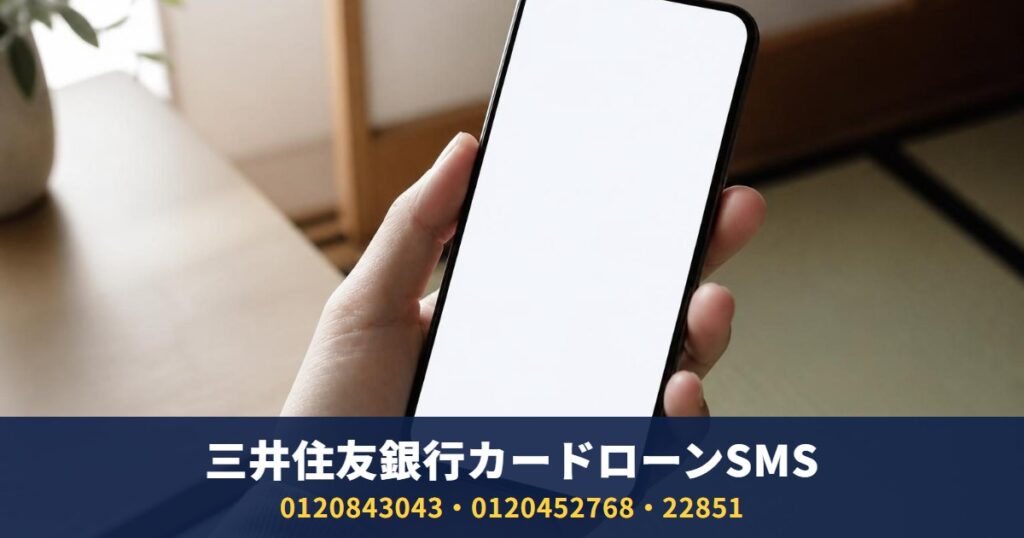 三井住友銀行カードローンのSMS送信元|0120843043・0120452768・22851