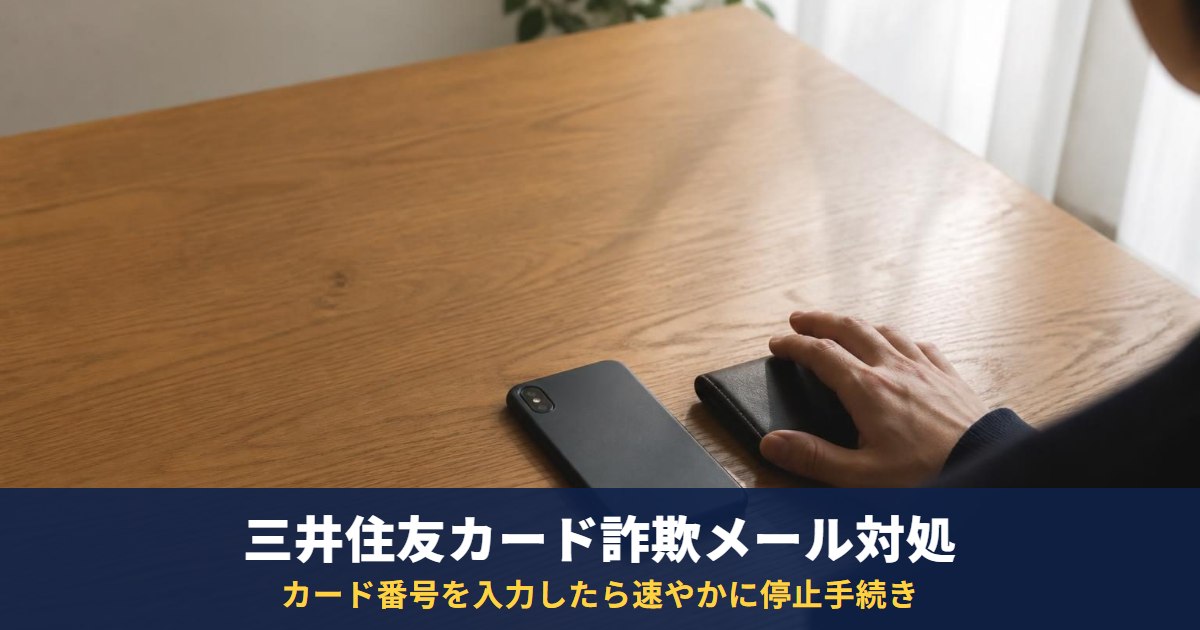 三井住友カードの詐欺メール|入力後の手順とVポイント・Vpassの偽メール見分け方