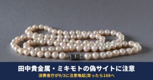 田中貴金属・ミキモトをかたる偽サイトに注意|消費者庁9月3日の注意喚起と買ってしまったときの対処